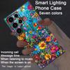 Западный Леопардовый Принт 3D Подсолнух Чехол для Телефона LED Для Galaxy Z Fold 7 4 5 Z Fold6 zFold6 Zfold7 Ударопрочный Светящийся Задний Чехол