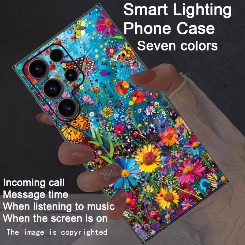 Западный Леопардовый Принт 3D Подсолнух Чехол для Телефона LED Для Galaxy Z Fold 7 4 5 Z Fold6 zFold6 Zfold7 Ударопрочный Светящийся Задний Чехол