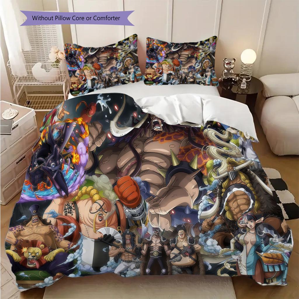 Adventure Awaits Explore World Anime Characters Threepiece Set 1 Duvet Cover 2 Pillowcase Without Core Bedding Set