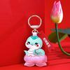 Spring Festival Cartoon Lotus Pendant Good Luck New Year Key Ring Cute Snake Keychain  Ornament