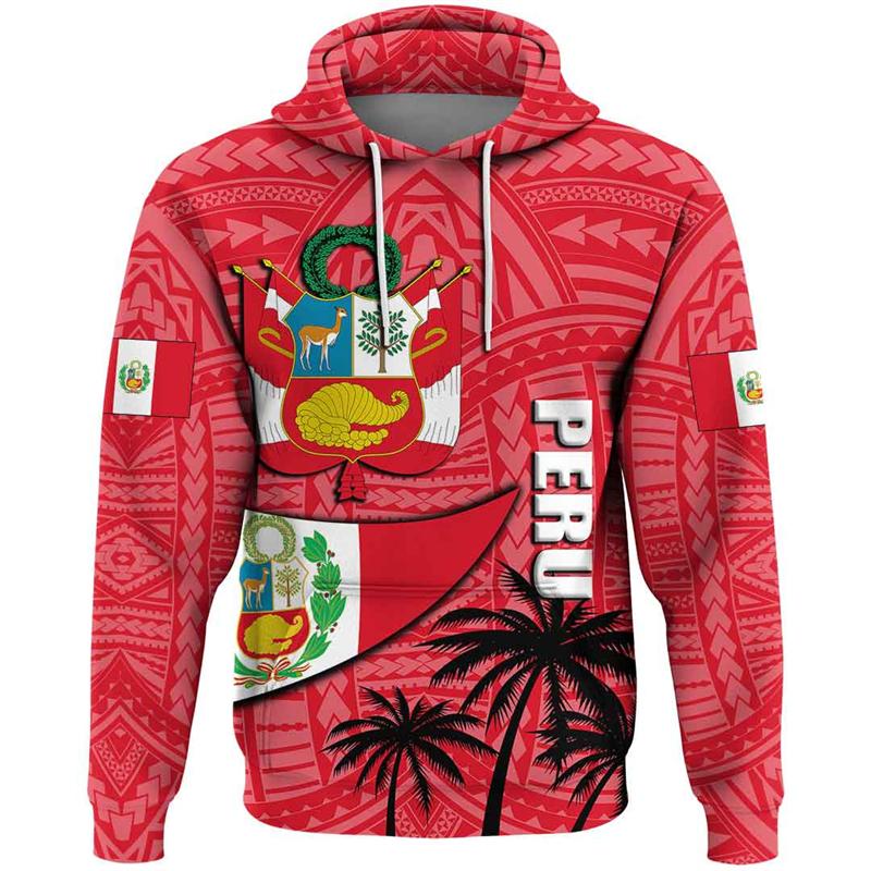 Перу Национальный герб 3D Печать Толстовка Для Мужчин Одежда Мода Спортивные Толстовки С Капюшоном Повседневная Уличная Одежда Длинные Рукава Пуловеры