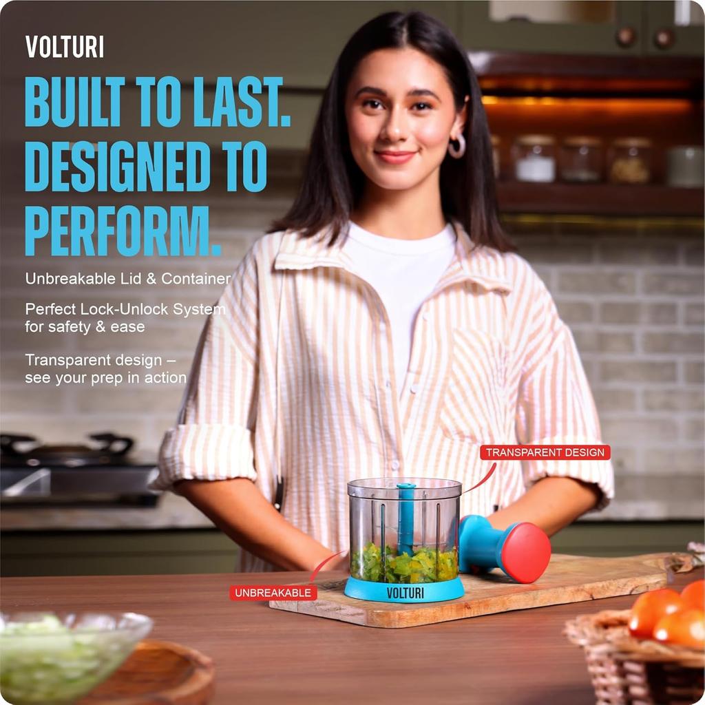 Чоппер для кухни, Ручной чоппер с 5 лезвиями, Овощерезка (А-1000 МЛ)