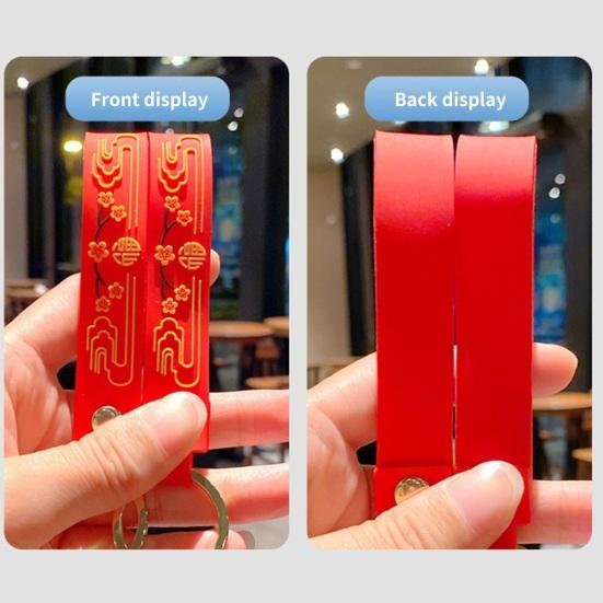 Цепочка новогодний талисман зодиака с наилучшими пожеланиями, красный декор, школьная сумка с цветочным принтом, подвеска в форме кролика, подарок