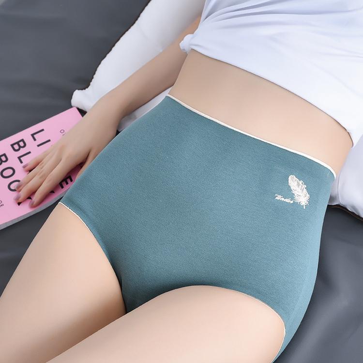 Women's Cotton Underwear Sexy Solid Color Panties Fashion Comfort Briefs Plus Size High Waist Seamless Soft Panties Lingerie YSX