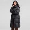 Длинная пуховая куртка с хлопковой подкладкой, женская, зимняя, новая, толстая, со съемным капюшоном, повседневное свободное хлопковое пальто.