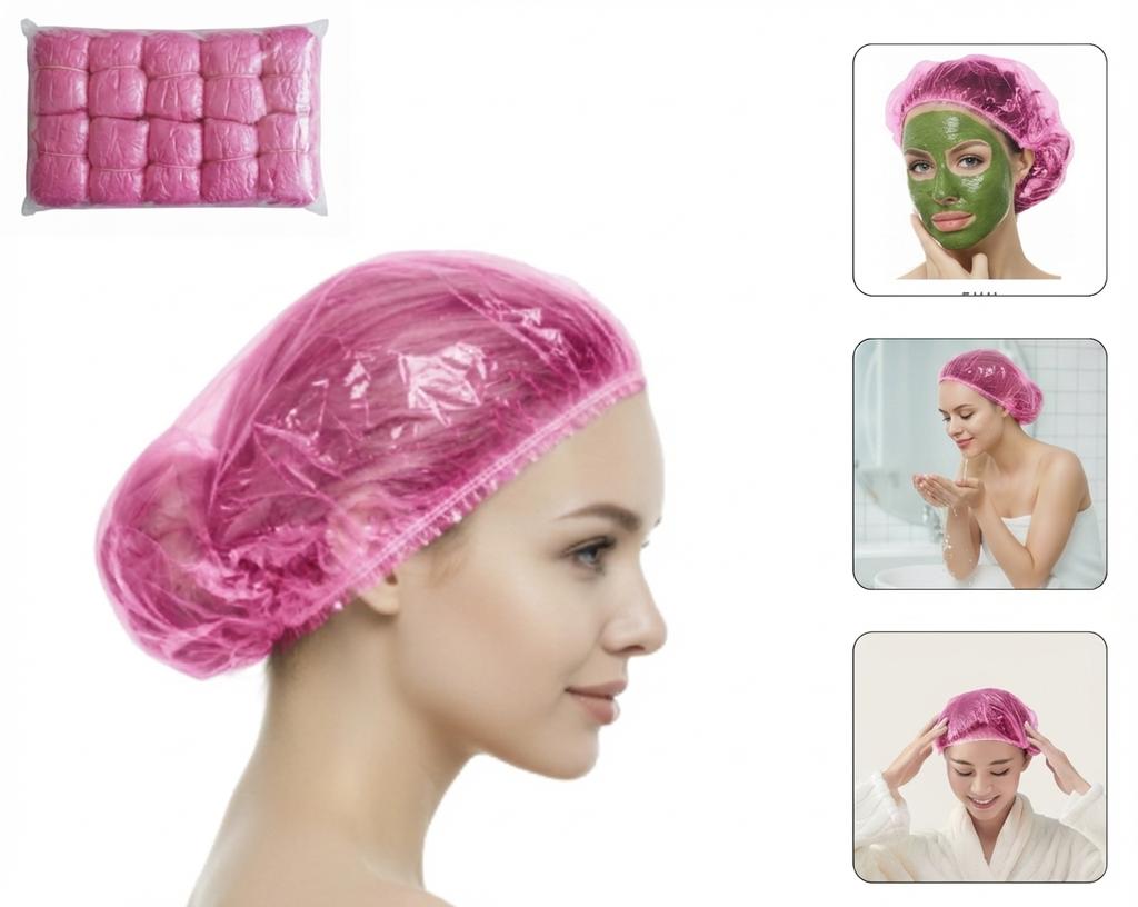 Disposable Protective Bathing Cap for Hairdressers, Red