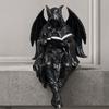Yousheng Хэллоуин Книга для чтения Скелет Фигурка, Жуткий Читающий Дьявол Скульптура из смолы, Готическая Черная Мантия Статуя Жнеца для Дома