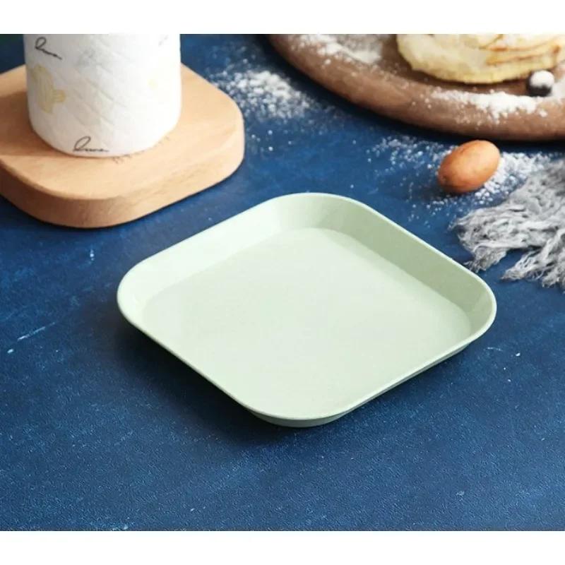 Home Creative Square Plate Set Deep and Thick Bone Spitting Plate Fruit Plate Restaurant baby plate