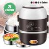 220V 3 Layers Electric Rice Cooker 2L Stainless Steel Steamer Warmer Container Heating Lunch Box New