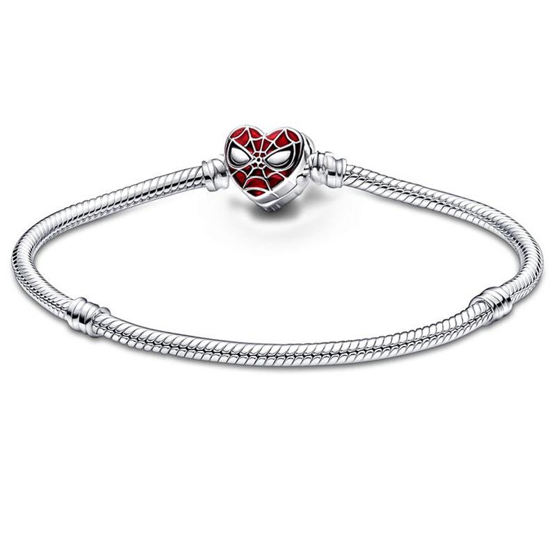 Rz Authentic 925 Sterling Silver Charm Snake Chain Bracelet Bangle Women's Romantic Party Accessories Fashion Gift