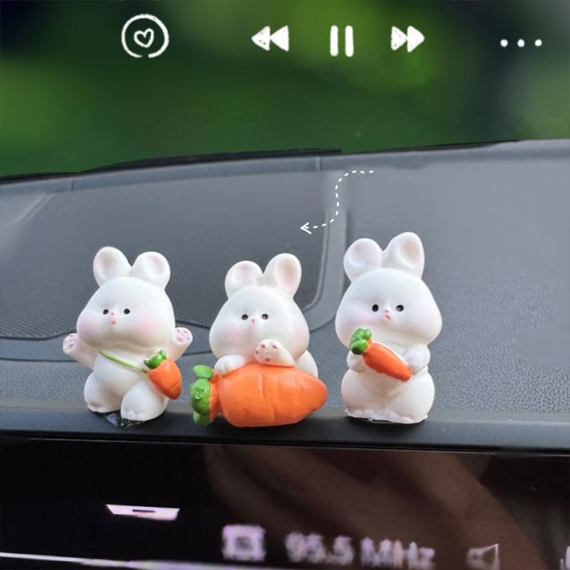 2/8 шт. Милая фигурка пасхального кролика и морковки, Миниатюры Kawaii, Декор для дома, рабочего стола, Сказочного сада, Поделки, Подарок
