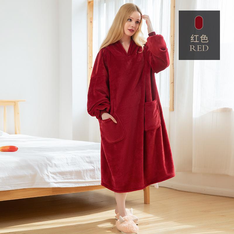 Wearable Blanket Hoodie for Men Oversized Hooded Blankets Sweatshirt Cozy Warm Fleece Blanket with Sleeves Adults Winter House Robes With Pocket