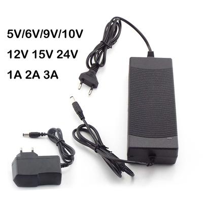 Сетевой адаптер-трансформатор AC 220V в DC 5V 9V 12V 24V 1A 2A 3A 4A 6A 1000mA для светодиодной ленты, настенное зарядное устройство, вилка EU AU