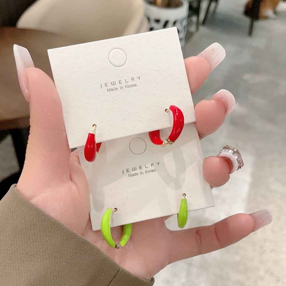 Серьги-кольца с капающим маслом, ювелирные аксессуары, серьги-кольца с эмалью в винтажном стиле, для девочек