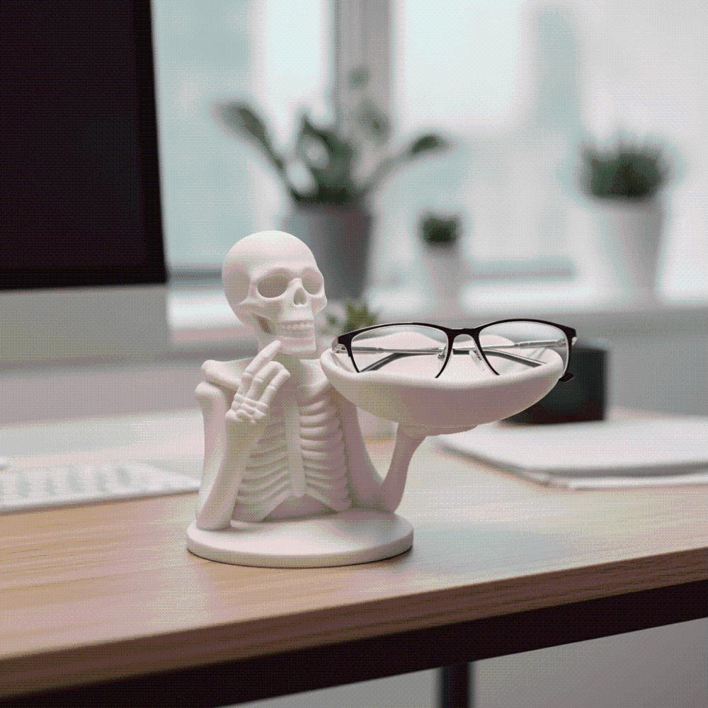 Matte White Skeleton Candy Bowl Bone Shape Spooky Jewelry Dish Skull Tray Decor Gift Seekers