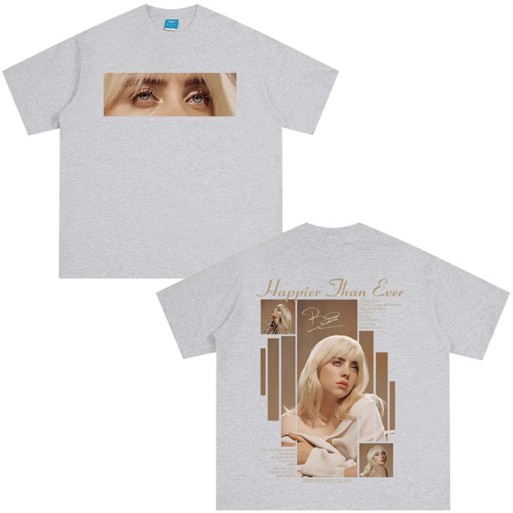 Happy Tshirt Suitable for Both Men Women in 2025Fashion Pop Music Short Sleeved Tshirt Oversized Hiphop Unisex Couple Tshirt