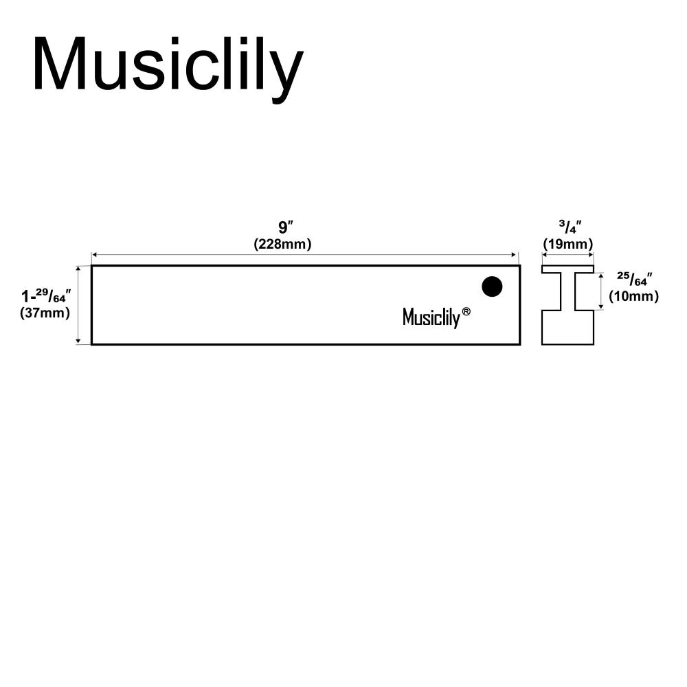 Musiclily Профессиональный 9-дюймовый алюминиевый ладовый брусок для выравнивания ладов, инструмент для полировки ладов для электрогитары, ремонта и обслуживания бас-гитары