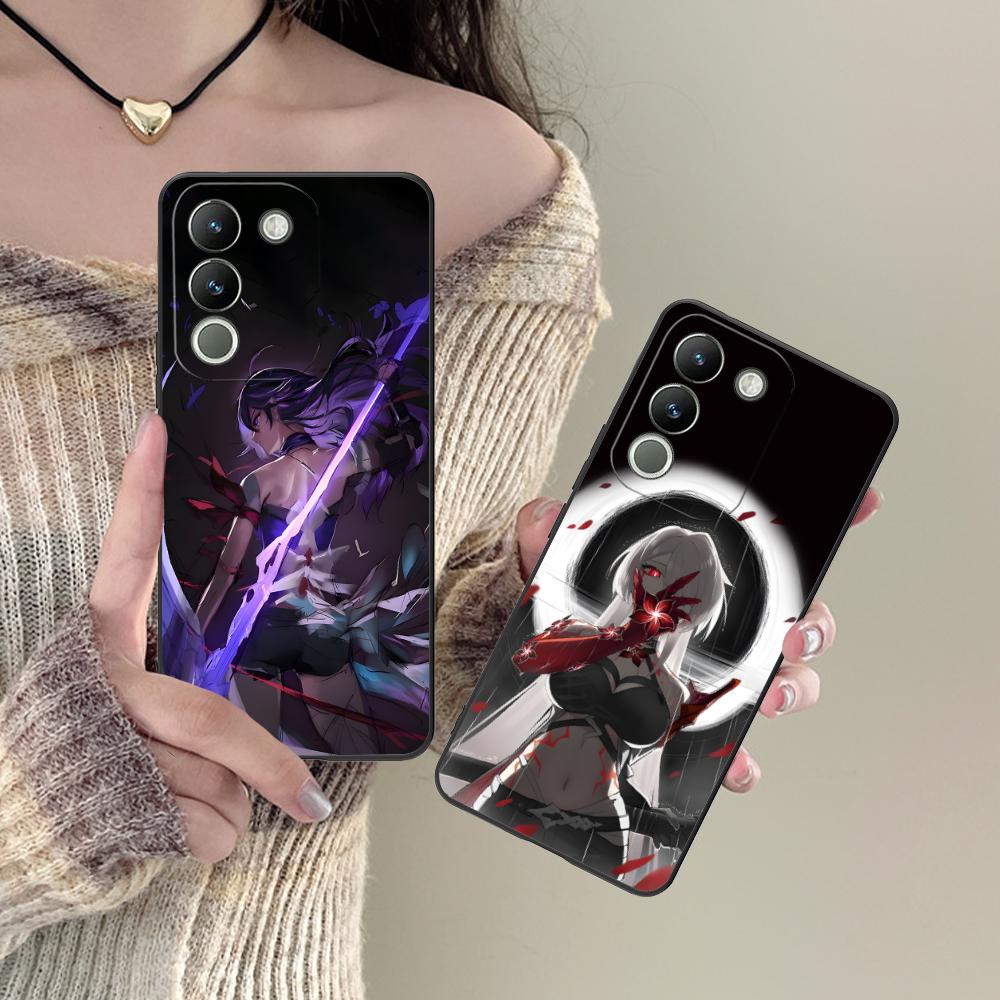 HSR Acheron Матовый ТПУ Чехол для Мобильного Телефона для VIVO Y77 76 75 74 73 72 58 56 55 51 50 38 36 Y19 Y18 Y03 Y01 5G Цветная Крышка