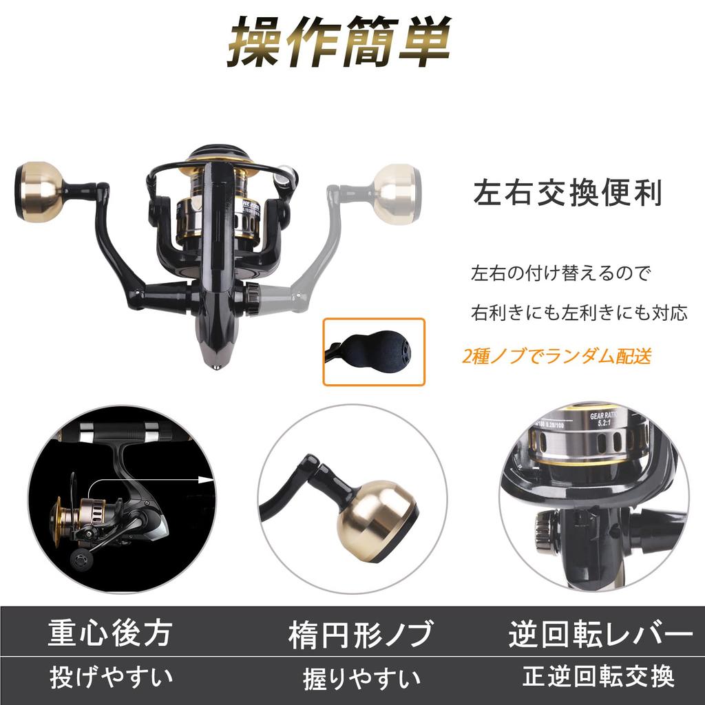 SHADDOCK Spinning Reel, Sea Fishing, 3000, Long-distance Casting Reel, Bass, Sea Bass, Jigging, Perfect for Beginners, All Metal, 12BB, 5.2:1, Shock