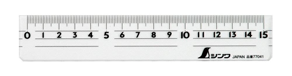 Shinwa Sokutei Straight Ruler Acrylic 15cm 77041