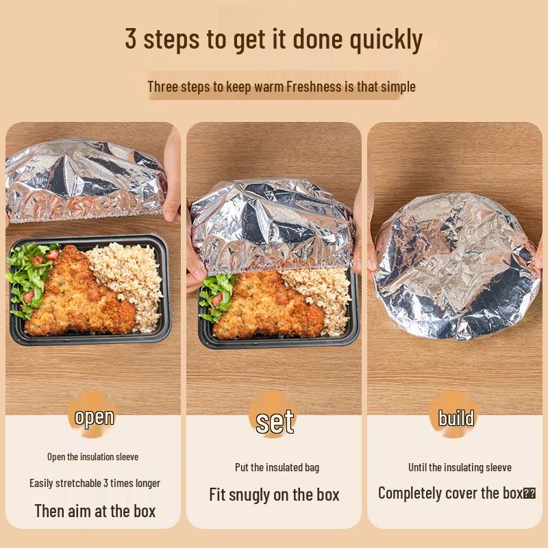 Aluminum Foil Insulation Cover for Dining Table and Lunch Box - Food Grade, Fresh-Keeping, Temperature Control