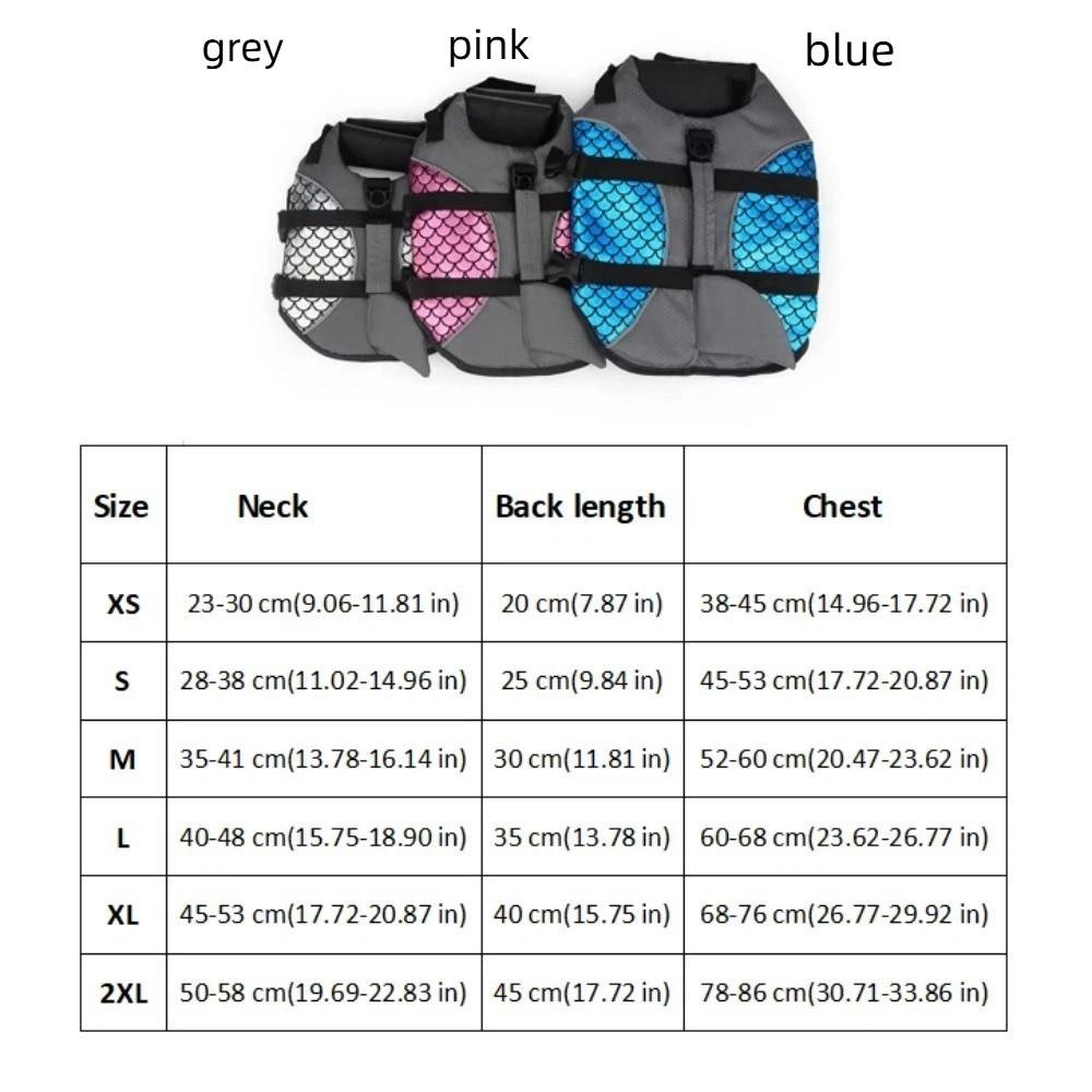 Shiny Scales Dog Life Jacket Strong Buoyancy Puppy Safety Vests Dog Swimming Suit Pet Safety
