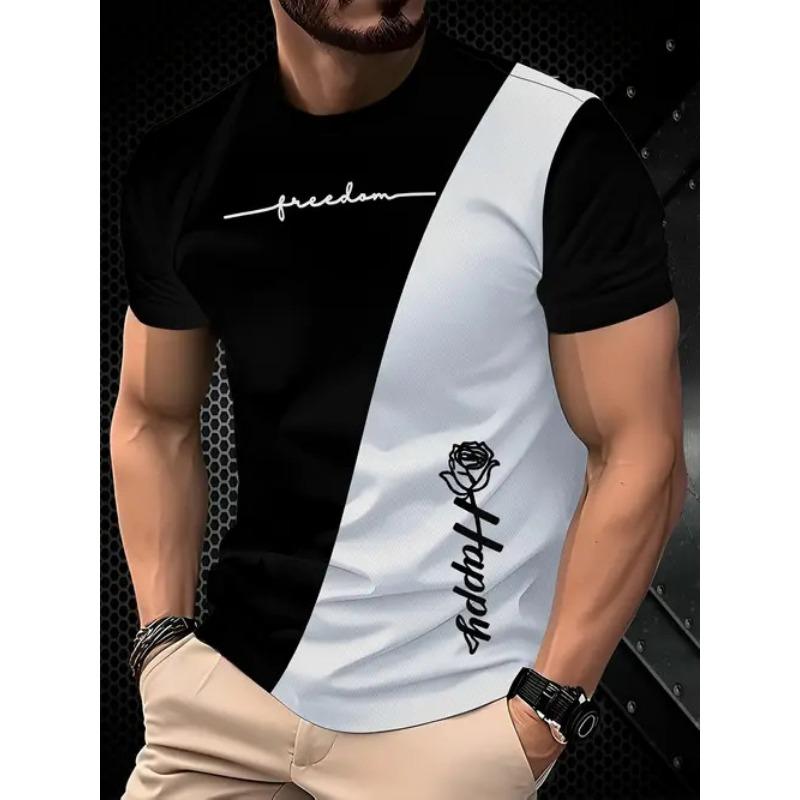 Летний топ с круглым вырезом и 3D-принтом в виде цветных блоков, модные повседневные футболки с короткими рукавами для мужчин