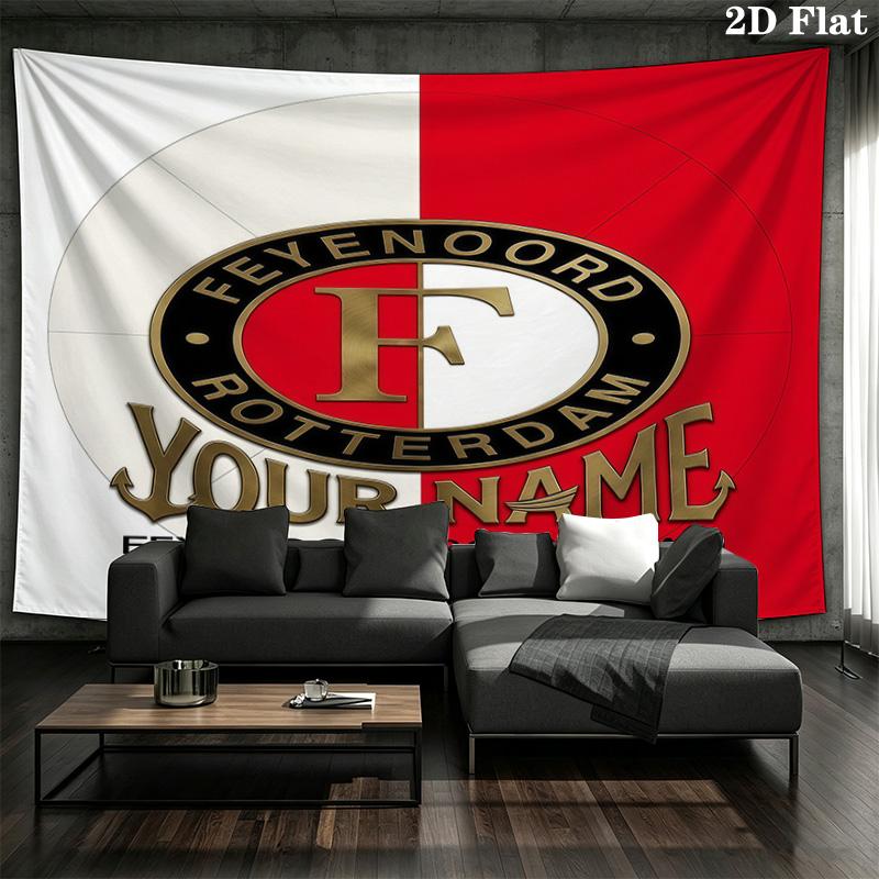 Feyenoord Custom Name Wall Tapestry Aesthetic Wall Hanging Printed Fabric Blanket Decorative Tapestries For Bedroom Living Room Home Decor