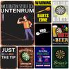 Darts Metal Tin Sign Jusit The Tip Wall Decoration Plaque Vintage Poster Iron Painting for Man Cave Home Cafe Game Room Club Bar