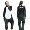Kigurumi Wolf Cartoon Pajamas Jumpsuits Women Men Hooded Sleepwear Onesies Kids Children Animal Cosplay Costumes
