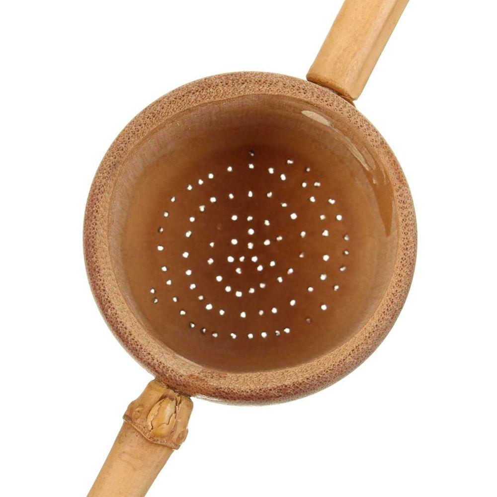 Artware Crafts Teahouse Home Accessories Long Handle Colander Infuser Bamboo Strainer Tea Filter