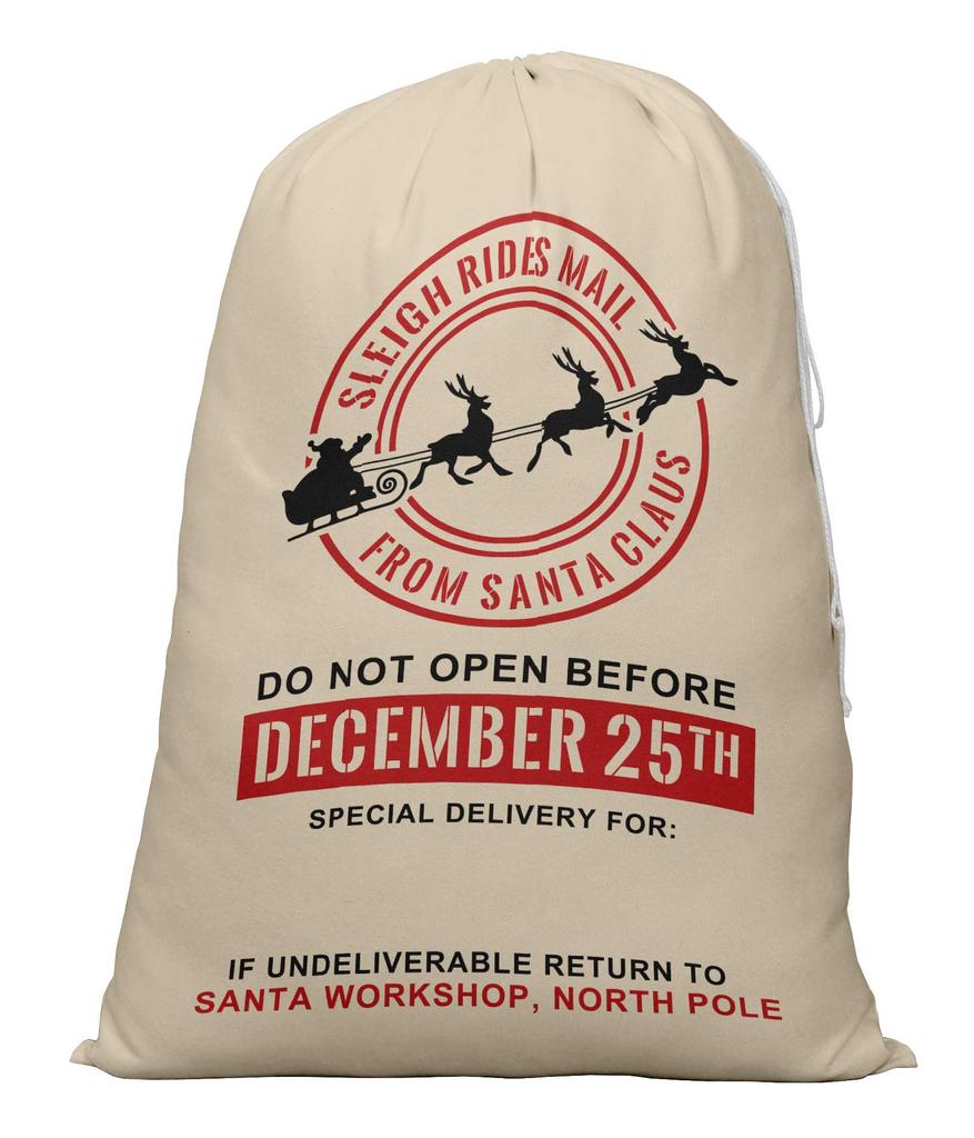 Printtoo Упаковка из 2 специальных рождественских мешков со шнурком, очень большого размера, для многоразового хранения рождественских подарков, 27x20 дюймов