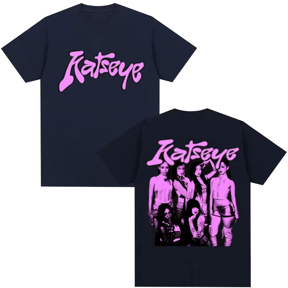 Kpop Katseye Member Classic Graphic T Shirt Korean Fashion Pop Music Aesthetic Streetwear Men Women Cotton Shortsleeved top