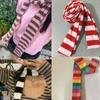 Multi-color Thin Stripe Scarf Knitted Slim Narrow Ribbon Scarves All-match Decorative Waistband Unisex Street Casual Neckerchief