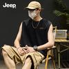 Jeep Мужская хлопковая майка без рукавов с круглым вырезом, плотная
