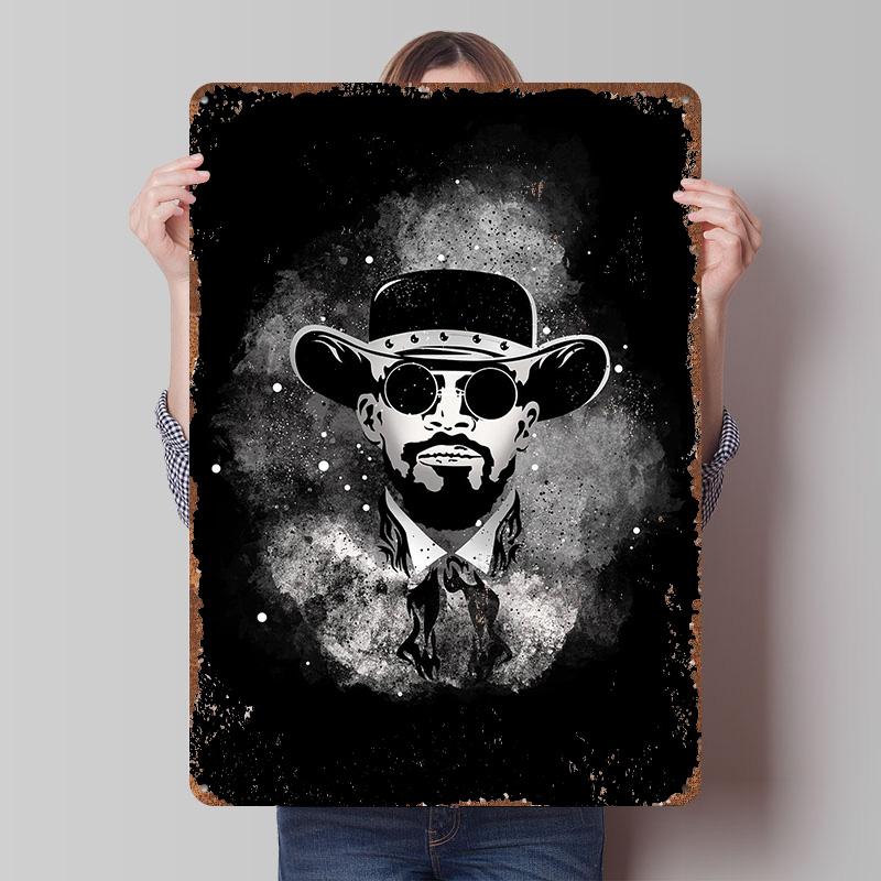 Django Tin Plaque Poster Customized Wall Art Retro Vintage Metal Signs for Man Cave Room Decorations Office Decoration At Home