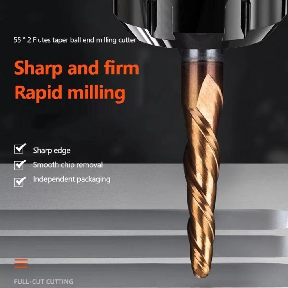 Solid Carbide Tapered Ball Nose End Mill Spiral Engraving Router Bits CNC Carving Bit Woodworking