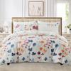 Акварельный Цветочный Пододеяльник Комплект на Кровать Размер Queen Стиль Кантри Постельное Белье Мягкие Современные Листья Ботанический Дизайн Покрывала