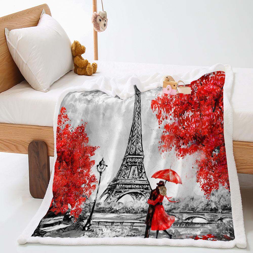 Blanket Thickened Lamb Wool Crystal Fleece Romantic Couple Blanket Four Seasons Blanket One Piece