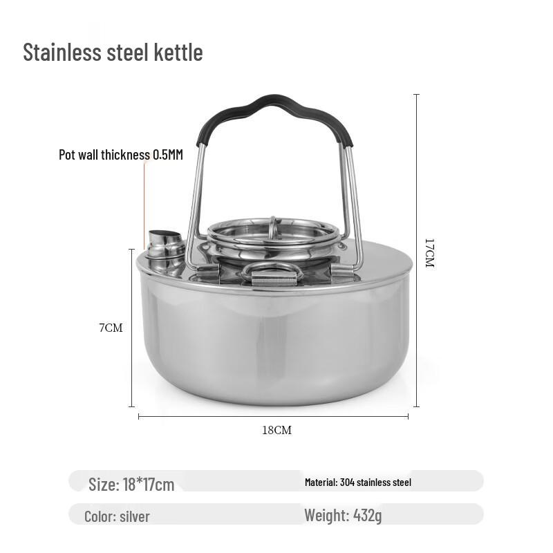 CENLOON Outdoor Camping Stainless Steel Kettle