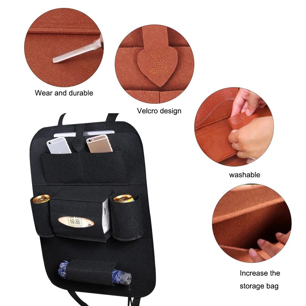 1PC Car Storage Bag Universal Box Back Seat Bag Organizer Pouch Backseat Holder Pockets Car-styling Protector Auto Accessories