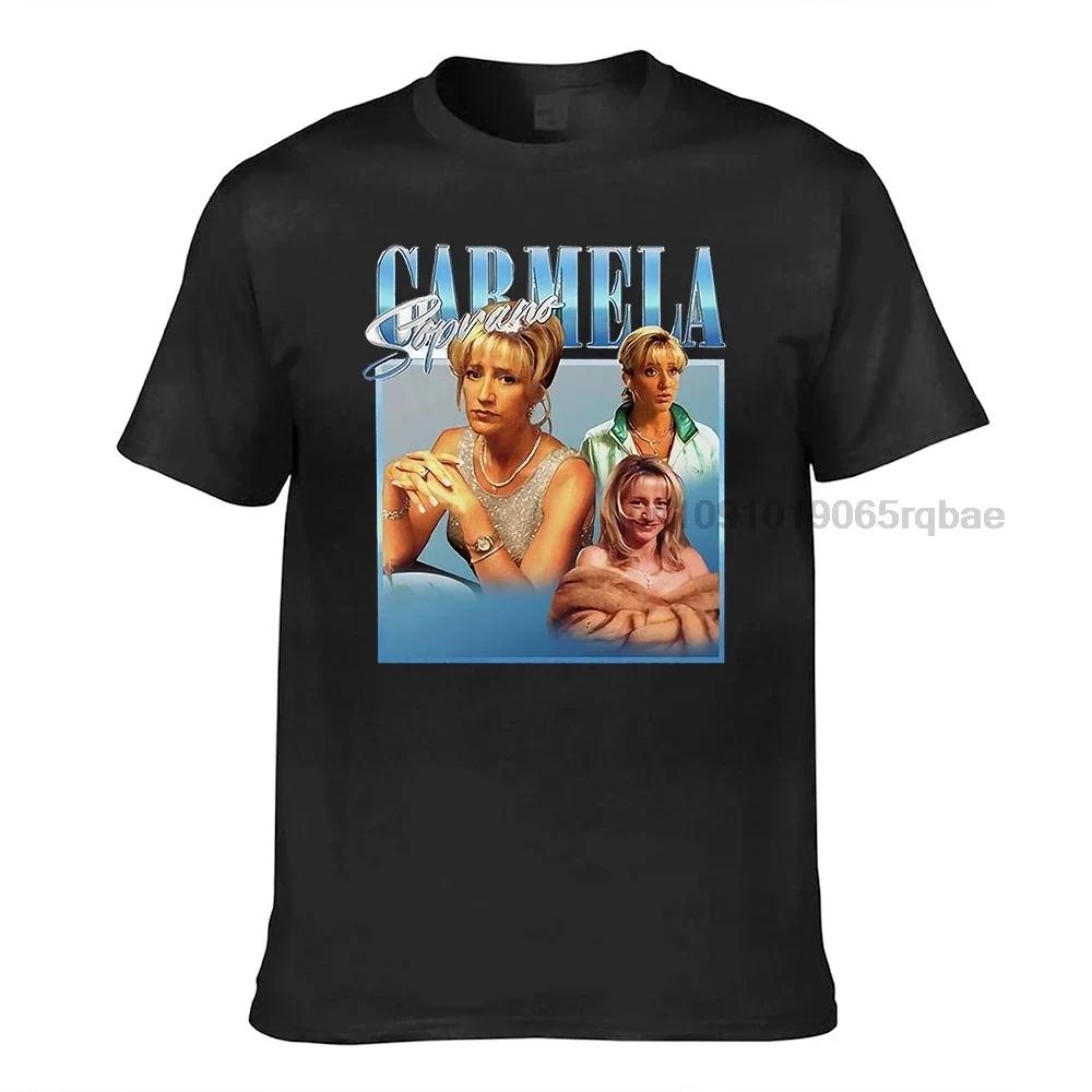 Carmela Soprano Classic Harajuku Simple Personality Print Wild 100 Cotton Loose Unisex Sport Tshirt Hip Hop