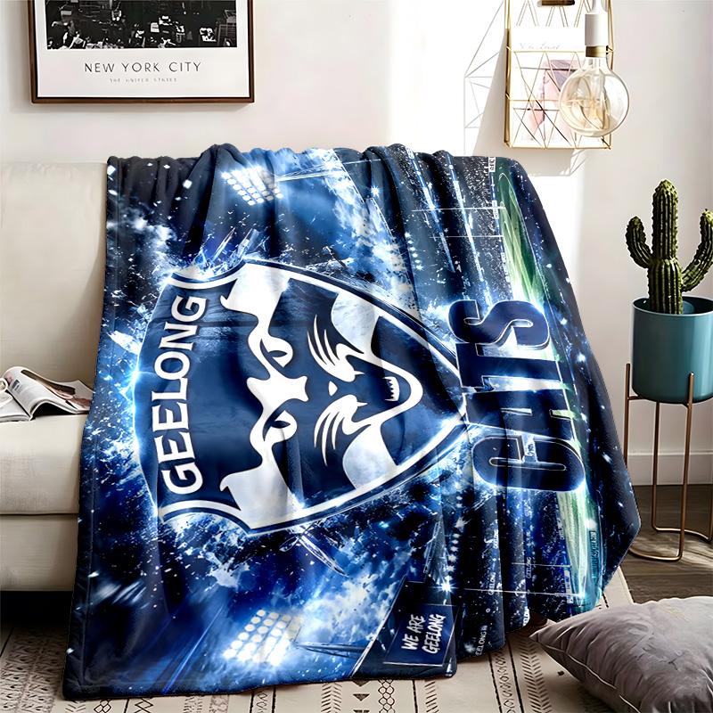 Geelong Sc Theme Blanket Suitable For The Sofa Camping And Travel Made Of Soft Flannel Material An Ideal Gift For Occasions Such As Birthdays And Grad