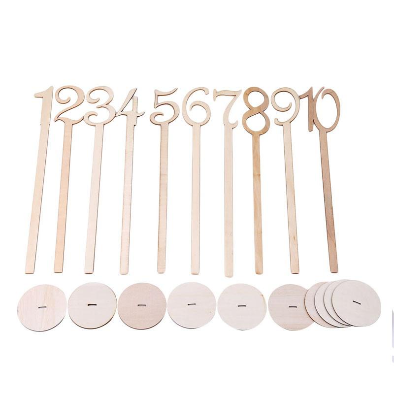 Товары для вечеринок Инструменты для дня рождения Номер стола Свадебные открытки Стол Ресторан Деревянные цифры Подставка Товары для дома