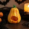 Fish Tank Landscaping Ornament Halloween Pumpkin Aquarium Hideout, Ghost Face Betta Reptile Accessories Hide Cave, Decorative Shrimp Hideaway for