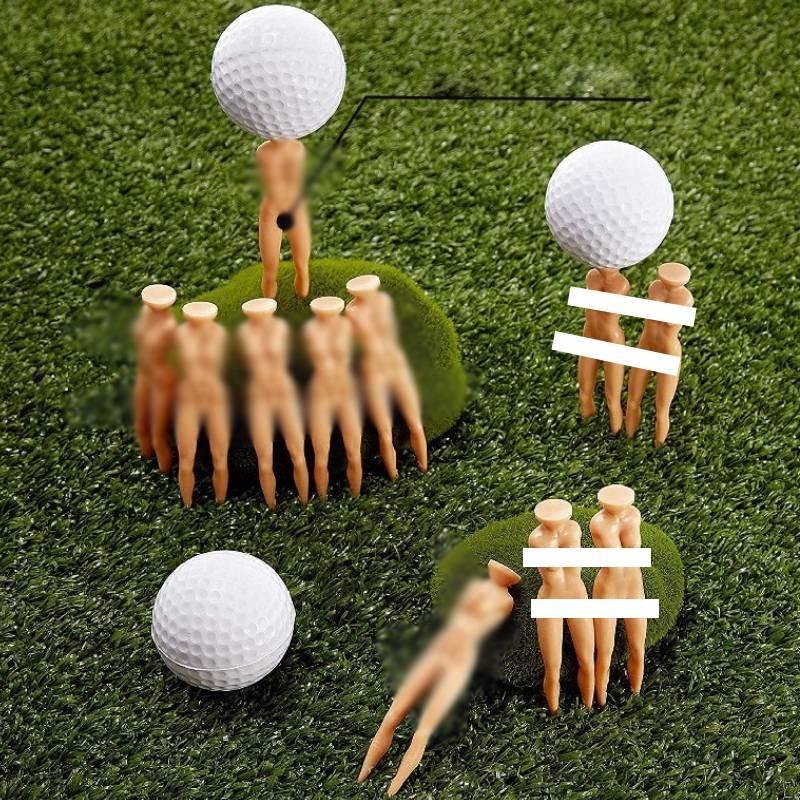20 Nude Pcs Lady Golf Tees Model Ball Nails Auxiliary Tool Plastic Material