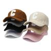 Men's Women's Winter Baseball Caps Letter C Embroidered Lambswool Snapback Hats Short Visor Cap For Women Men