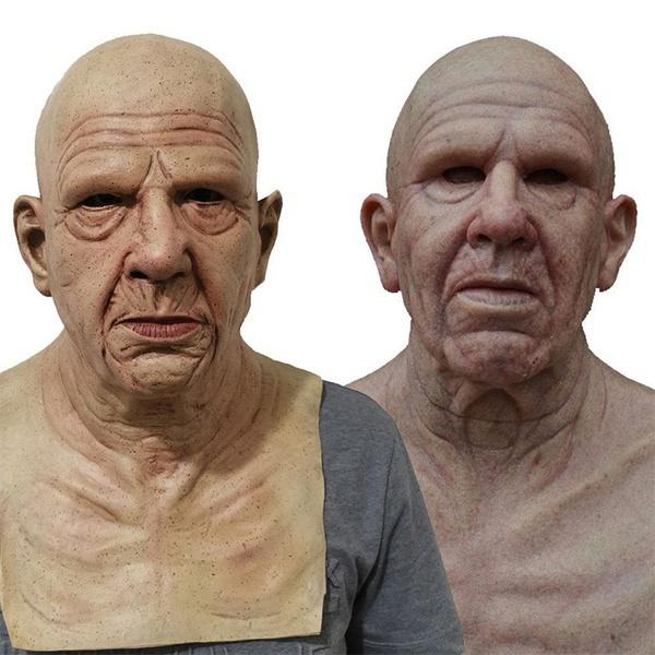 New Old Man Masks Halloween Cosplay Props Scary Horror Facepiece Unisex AdultJ
