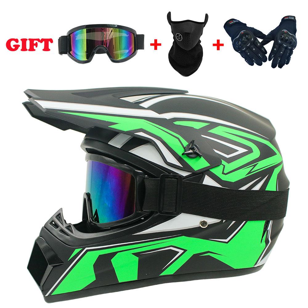24 стиля, мужской шлем для мотокросса, профессиональные внедорожные мотоциклетные шлемы, велосипедный полный шлем, одобренный DOT, 1 + 3 шт.