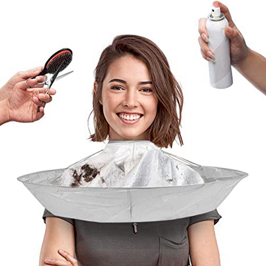 DIY Hair Cutting Cloak Umbrella Capes Apron Coat Salon Barber Stylist Cape Hair Barber Gown Cover Household Cleaning Protecter KTY